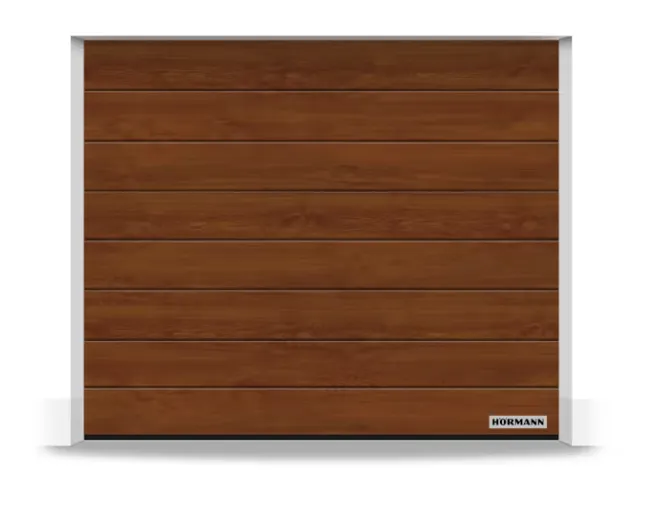 HORMANN PUERTA DE GARAJE SECCIONAL LPU-42 ANCHO X ALTO DECOCOLOR ACANALADO M INCLUIDO MOTORIZACIÓN (DECOGRAIN DARK OAK, 2500x2250)